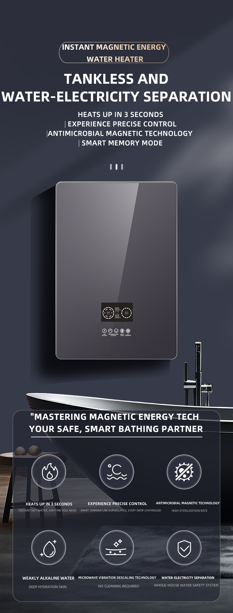 Induction magnetic energy water heater (1)